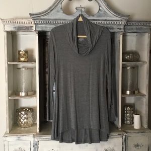 Cuddle Duds Tunic Dress Gray SZ L Hi Low Hem NWOT